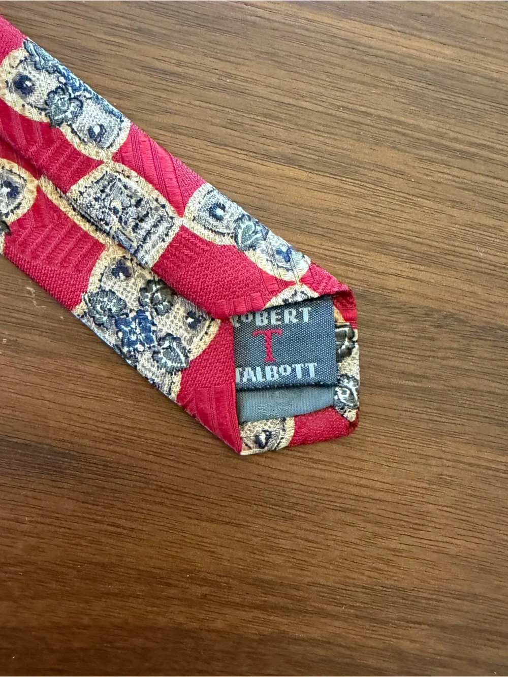 Robert Talbott Crimson and Navy Medallion Silk Tie